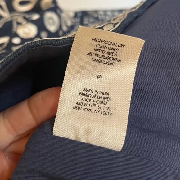 Alice + Olivia denim blue and white midi dress